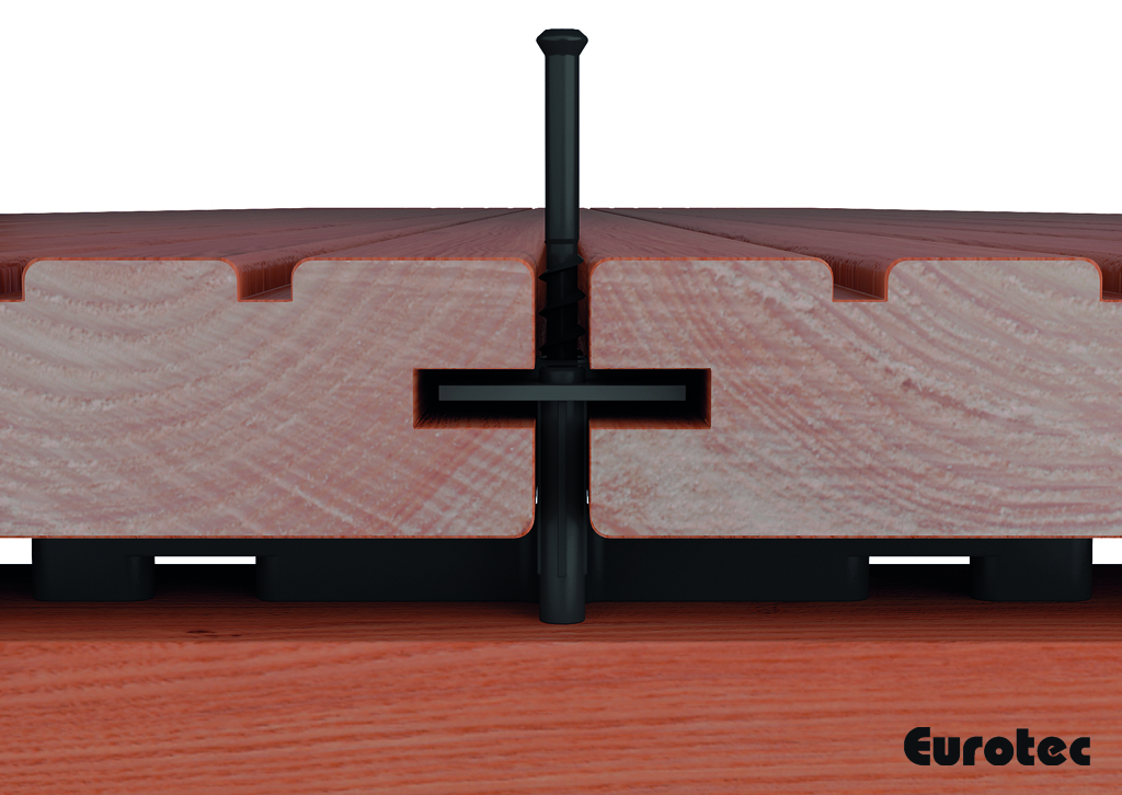 Terrassenclip, Edelstahl A2, schwarz - Eurotec T-Clip (175 Stück