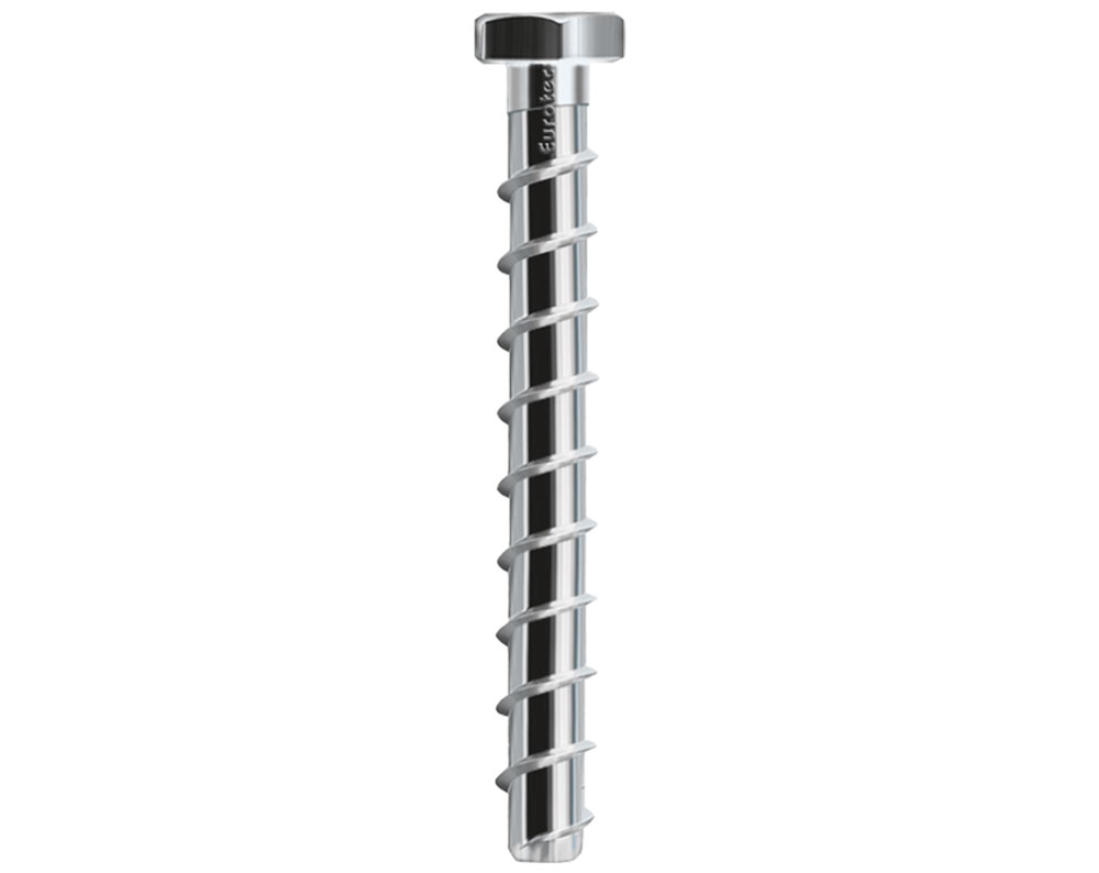 Rock concrete screw, hexagonal, galvanised steel